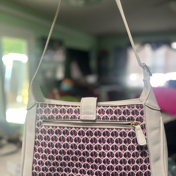 Sassy Jones white fan print shoulder bag - Picture 11 of 14